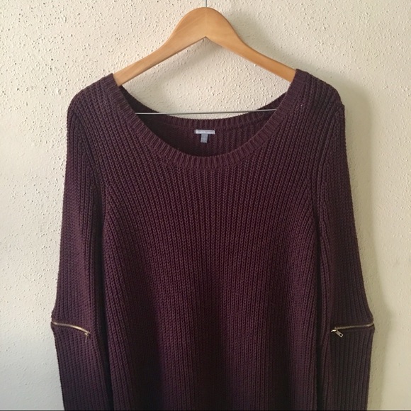 Maroon sweater dress with Zip elbow - Picture 6 of 8